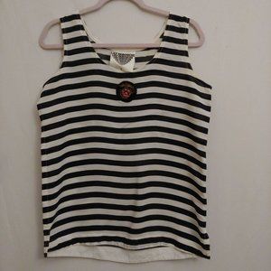 Lily Farouche Munich Black and White Stripe Tank with Logo 2